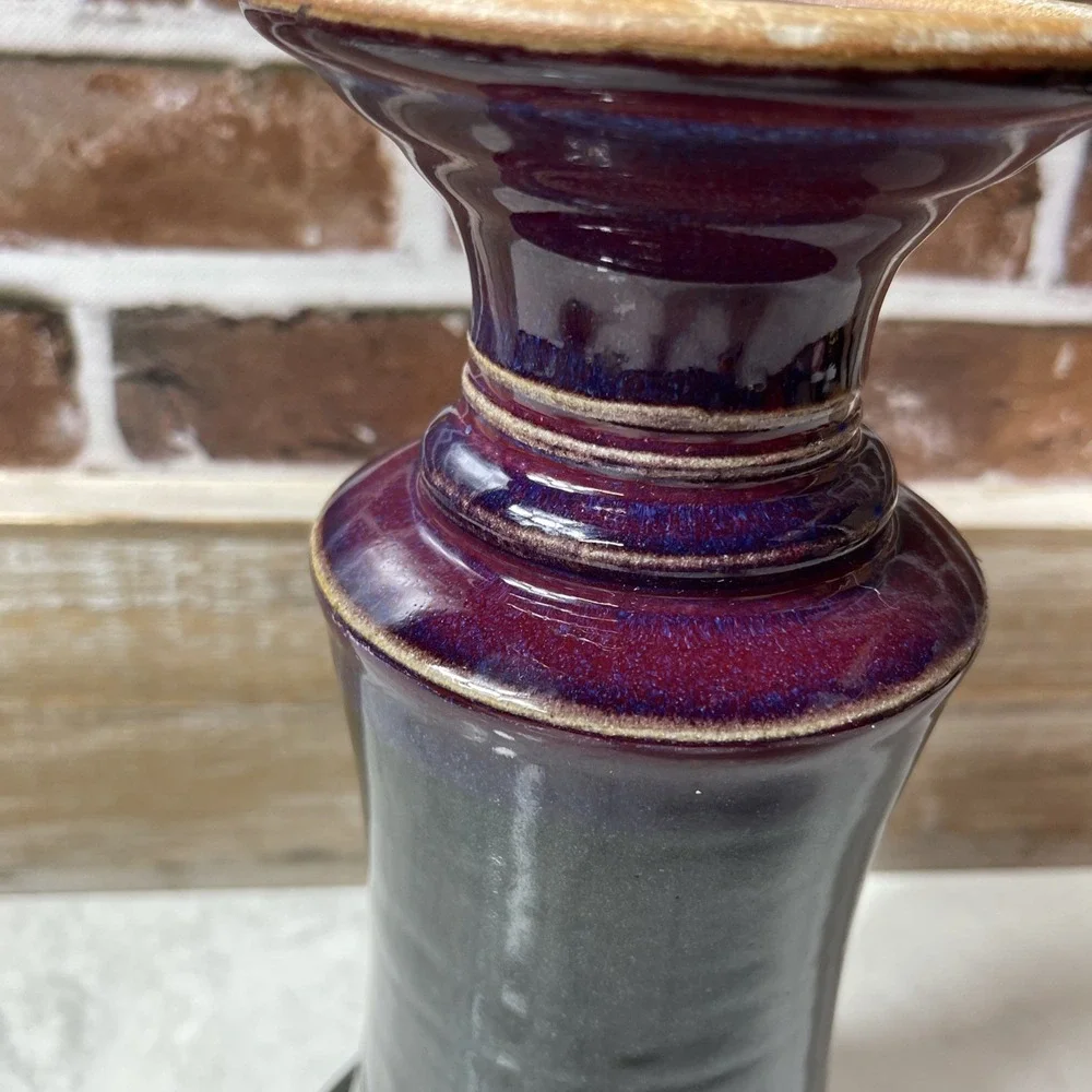 Art Pottery Purple Blue Glaze Large 12